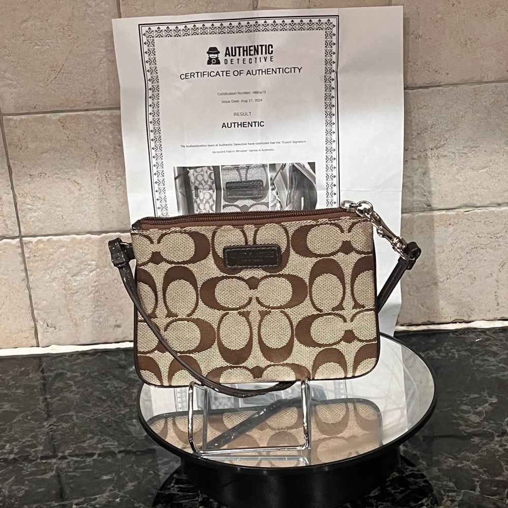 Coach Brown and Tan Wristlet - Picture 2 of 10